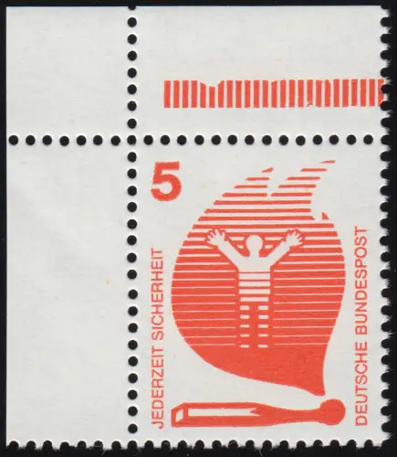 ER 19.1 Unfall 5 Pf. aus MHB 19 - Ecke oben links, postfrisch **