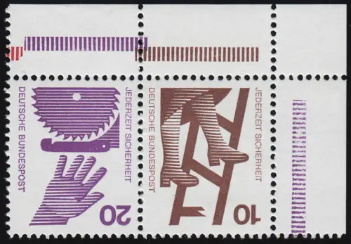 ER W38.2 ZD Unfall 10-20 Pf. Ecke oben rechts, postfrisch **