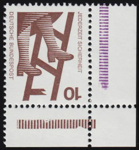 ER 18.4 Unfall 10 Pf. aus MHB 18 - Ecke unten rechts, postfrisch **