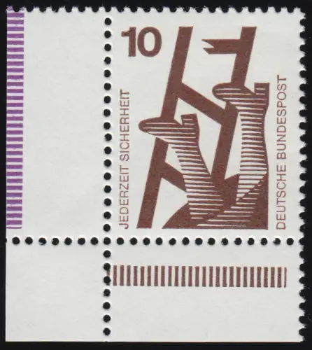 ER 18.3 Unfall 10 Pf. aus MHB 18 - Ecke unten links, postfrisch **