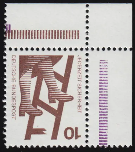 ER 18.2 Unfall 10 Pf. aus MHB 18 - Ecke oben rechts, postfrisch **