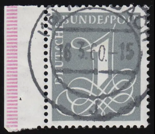 285X Ziffer 1 Pf Wasserzeichen 4 W, gestempelt O