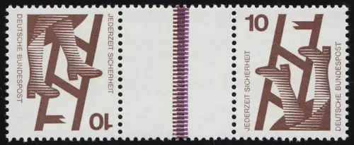 KZ9b.1 ZD Unfall 10-Z-10 Strichleisten braun/violett, postfrisch **