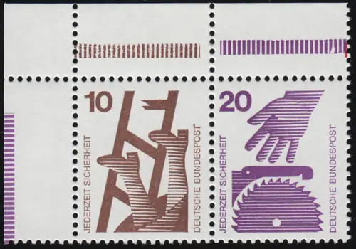 ER W38.1 ZD Unfall 10-20 Pf. Ecke oben links, postfrisch **