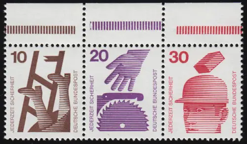 W39 ZD Unfall 10-20-30 Pf. Oberrand, postfrisch **