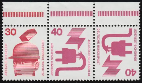 WK3 ZD Unfall 30-40-40 Pf. Oberrand, postfrisch **