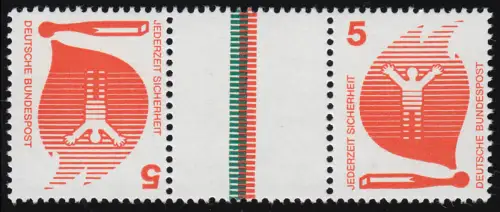 KZ10.1 ZD Unfall 5-Z-5 Strichleisten durchgehend, postfrisch **