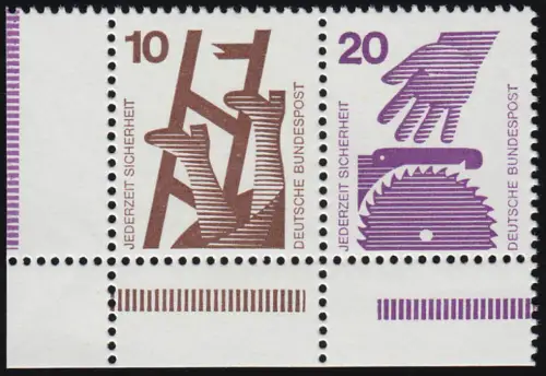 ER W38.3 ZD Unfall 10-20 Pf. Ecke unten links, postfrisch **