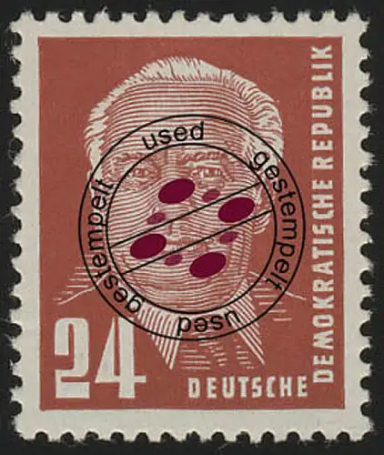 324vb XI Wilhelm Pieck 24 Pf Wz.2 XI O