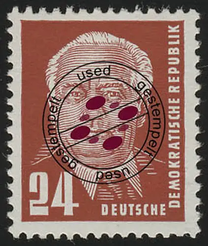 324vb XII Wilhelm Pieck 24 Pf Wz.2 XII O