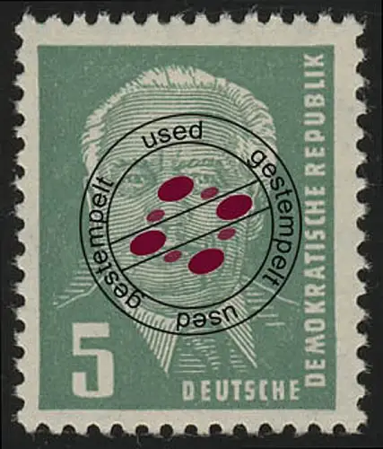 322zb XI Wilhelm Pieck 5 Pf Wz.2 XI, gestempelt O