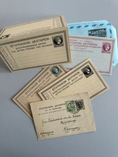 Griechenland - kleines Lot mit verschiedenen Ganzsachen laut Abbildung