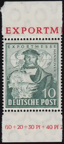 Bizone 103aI Exportmesse Hannover 10 Pf. aus Block 1, postfrisch **