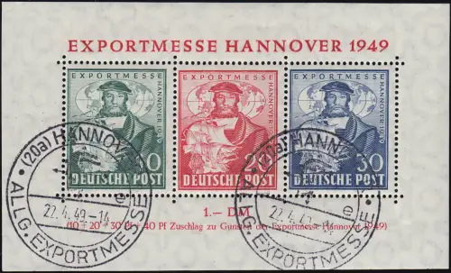 Block 1a Hannover Messe mit ESST Hannover Allg. Exportmesse 22.4.49