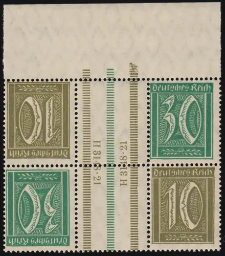 KZ9 PFI F.35 Plattenfehler Delle oben rechts (10 Pf. re. unten), postfrisch **