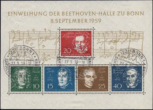 Block 2 Beethovenhalle SSt 70 Jahre Sammler-Verein BONN, 27.9.59