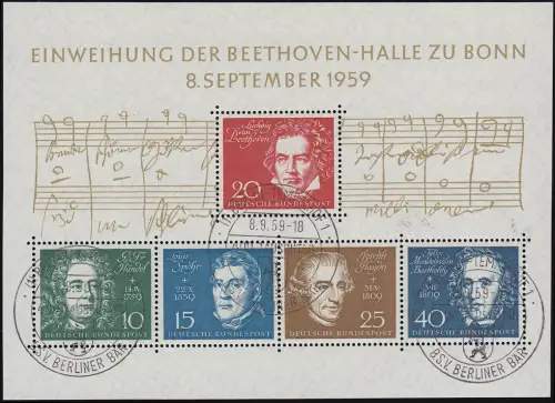 Block 2 Beethovenhalle ESSt BERLIN-TEMPELHOF BSV Berliner Bär 8.9.59 Befund BPP