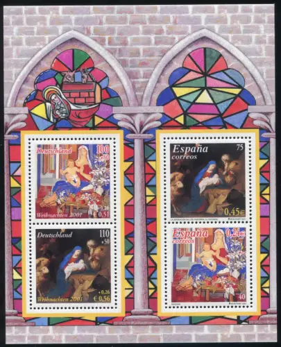 Block 56I Weihnachten 2001 mit Parallelausgabe Spanien, postfrisch **