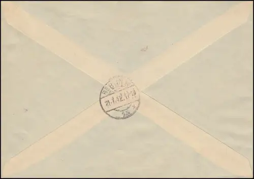 815 Das Braune Band 1942 EF R-Brief Sonder-R-Zettel SSt MÜNCHEN-RIEM 19.7.42