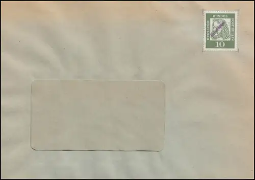 202 XP Dürer 10 Pf. ohne WZ mit Handstempel Entwertet auf Versuchsbrief