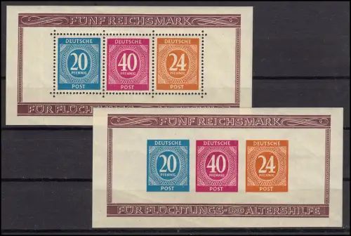 Block 12 A+B Ausstellung gezähnt / ungezähnt je tief geprüft BPP, postfrisch **