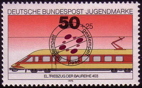 838 Jugend Lokomotiven 50+25 Pf, gestempelt O