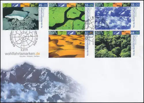 Wohlfahrt 2004 - Klimazonen Wunderbare Welt, FDC ESST Bonn