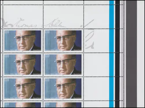 1963L Dehler - verzähnter Bogen mit breiten Rändern oben rechts, Attest BPP **