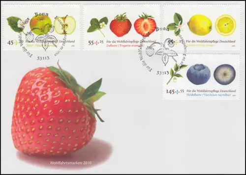 Wohlfahrt 2010 - Obst Blüten Früchte, FDC ESST Bonn