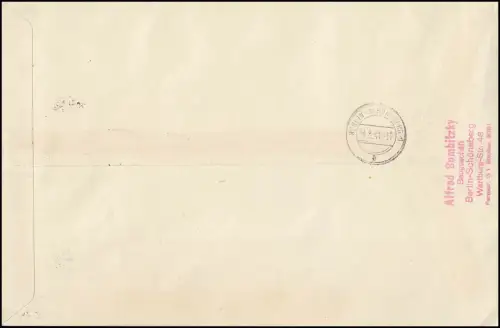 803 Großer Preis Eckrand-Paar auf R-Brief R-Zettel SSt HOPPEGARTEN 14.9.41