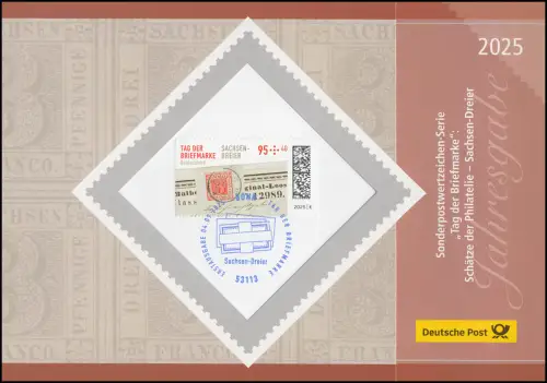 Jahresgabe der Post 2025 - Tag der Briefmarke, Sachsen-Dreier