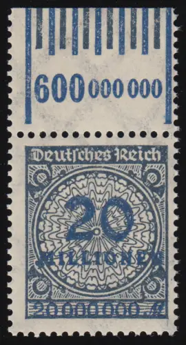 319A Wb 20 Millionen Oberrand 060/151, ungefaltet postfrisch ** geprüft BPP