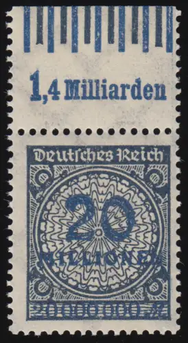 319A Wb 20 Millionen Oberrand 060/070, ungefaltet postfrisch ** geprüft BPP