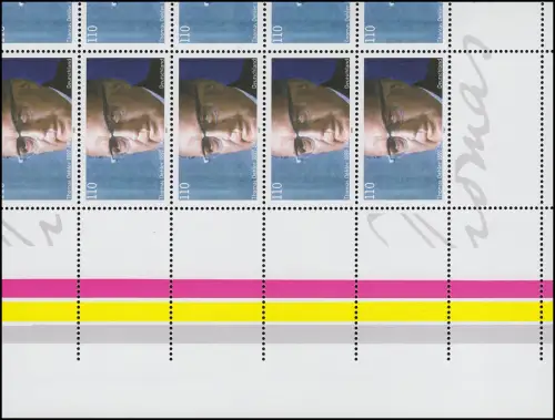 1963L Dehler - verzähnter Bogen mit breiten Rändern unten links, Attest BPP **