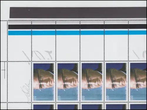 1963L Dehler - verzähnter Bogen mit breiten Rändern oben rechts, FA BPP **