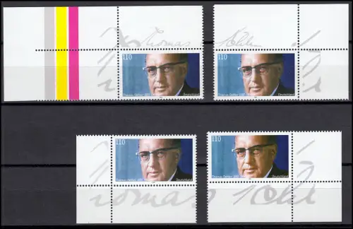 1963L Dehler - Set aller vier Bogenecken mit überbreiten Rändern, postfrisch **