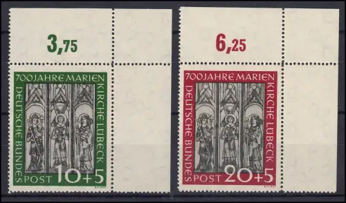 139-140 Marienkirche - Satz Ecken oben rechts, ungefaltet postfrisch **