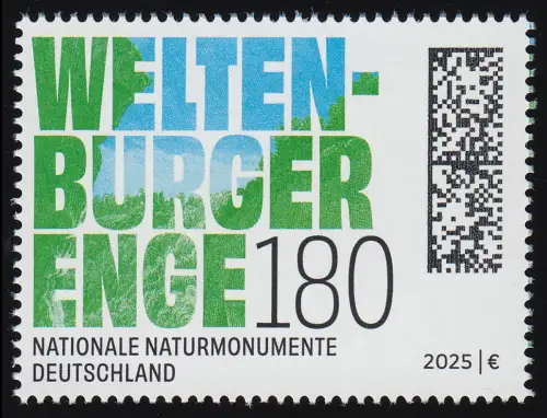 3915 Naturmonumente - Weltenburger Enge, Einzelmarke aus Block 95, postfrisch **