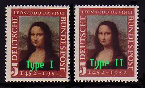 148I+II Mona Lisa - Drucktypen-Set, Erst- und Nachauflage, postfrisch **