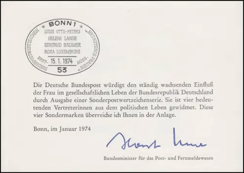 MinKa 01/1974 Bedeutende dt. Frauen