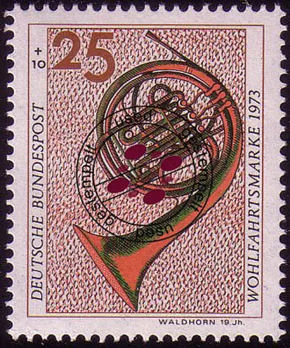 782 Wohlfahrt Musikinstrumente 25+10 Pf Waldhorn, gestempelt O