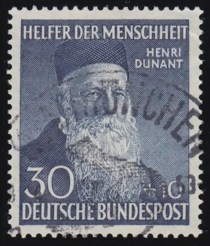 159 Henri Dunant 30+10 Pf, gestempelt O