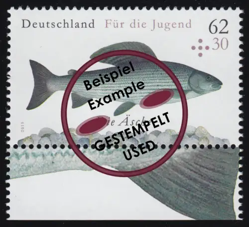 3169 Jugend - Süßwasserfische: Die Äsche aus MH 100, gestempelt O