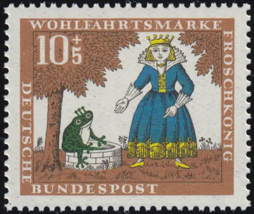 523I  Wofa 10 Pf mit PLF gelber Fleck im Haar links, Feld 29, postfrisch **