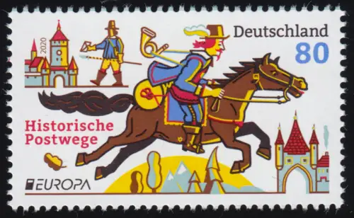 3545 Historische Postwege 2020 aus Block 86, postfrisch **