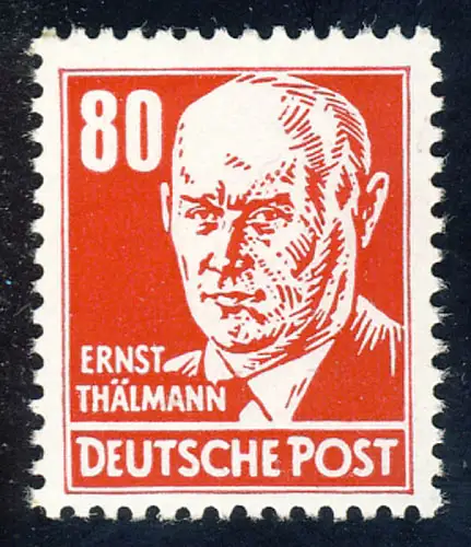 340 Ernst Thälmann 80 Pf rot, postfrisch **