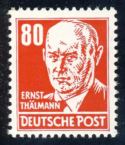 340 Ernst Thälmann 80 Pf rot, postfrisch **