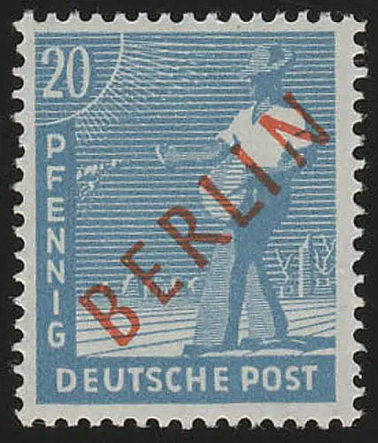 26a Rotaufdruck 20 Pf PREUSSISCHBLAU postfrisch **