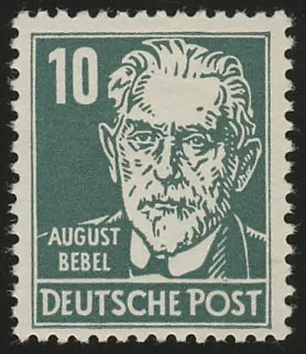 330va XII August Bebel 10 Pf Wz.2 XII, postfrisch **