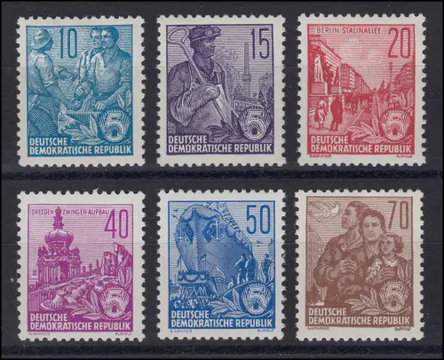453-458 Fünfjahrplan 1955 Wasserzeichen 2, Satz (6 Werte) komplett postfrisch **